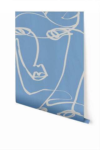 Femme© Mural Wallpaper in French Blue