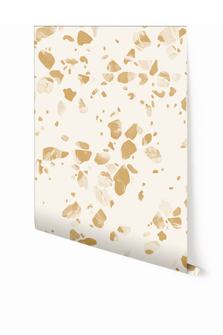 Terrazzo II© Wallpaper in Mustard