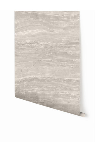 Travertine© Mural Wallpaper in Warm Grey