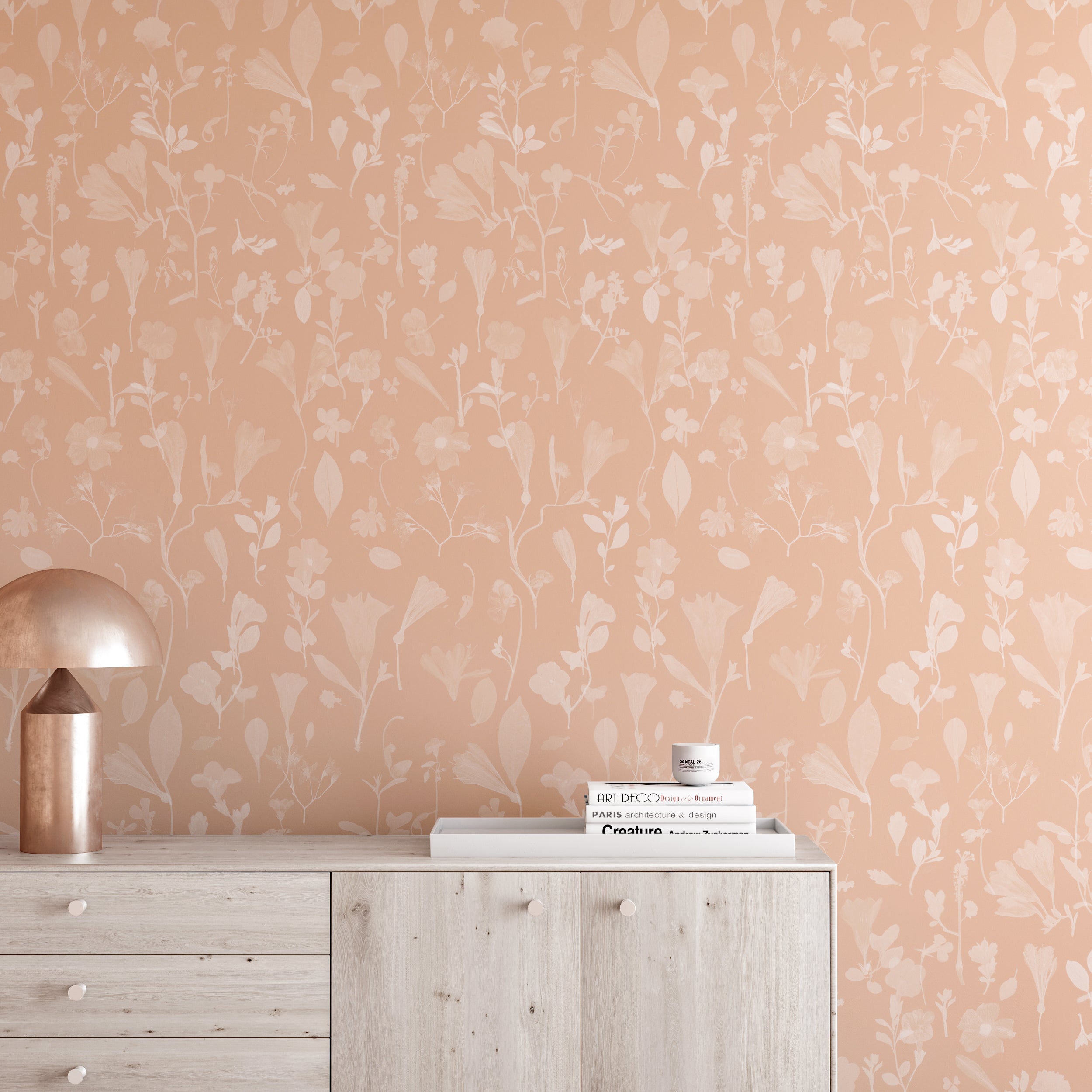 Botanic Bloom© Wallpaper in Coral