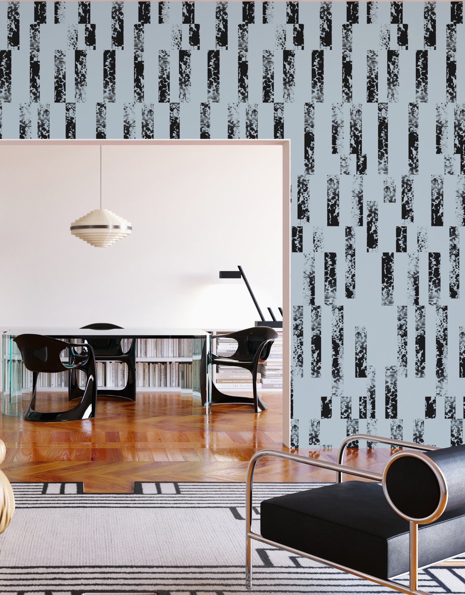 Corral© Wallpaper in Buxton Blue