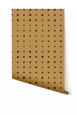 Dotted Line© Wallpaper in Mustard