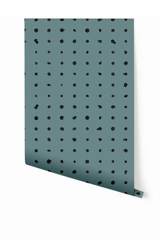 Dotted Line© Wallpaper in Teal