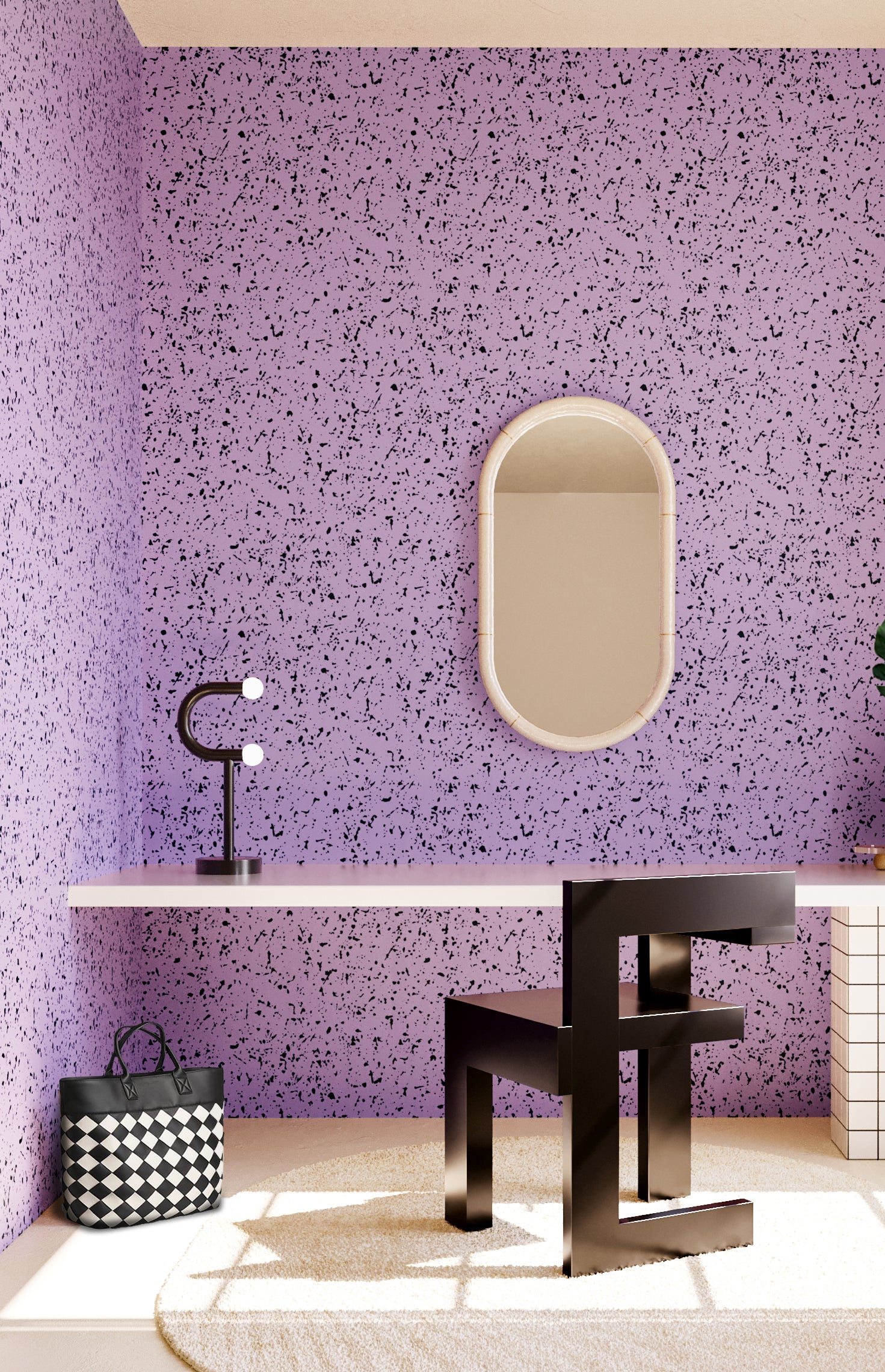 Memphis© Wallpaper in Purple Rain + Black