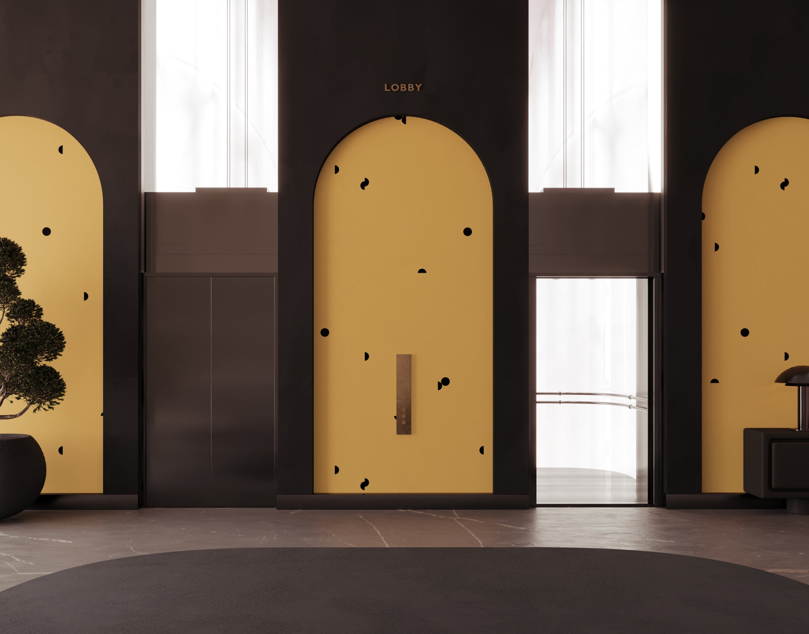 Mezzaluna© Wallpaper in Golden Girl + Black