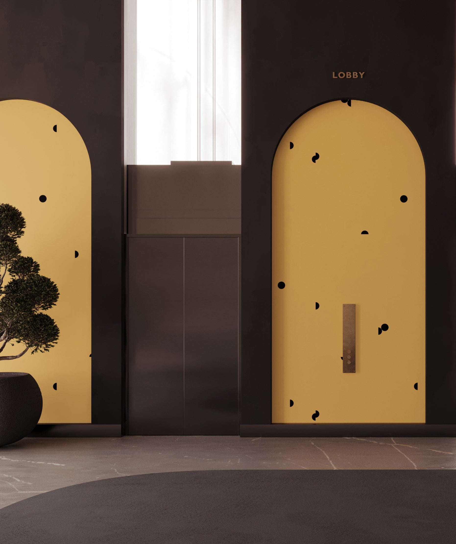 Mezzaluna© Wallpaper in Golden Girl + Black