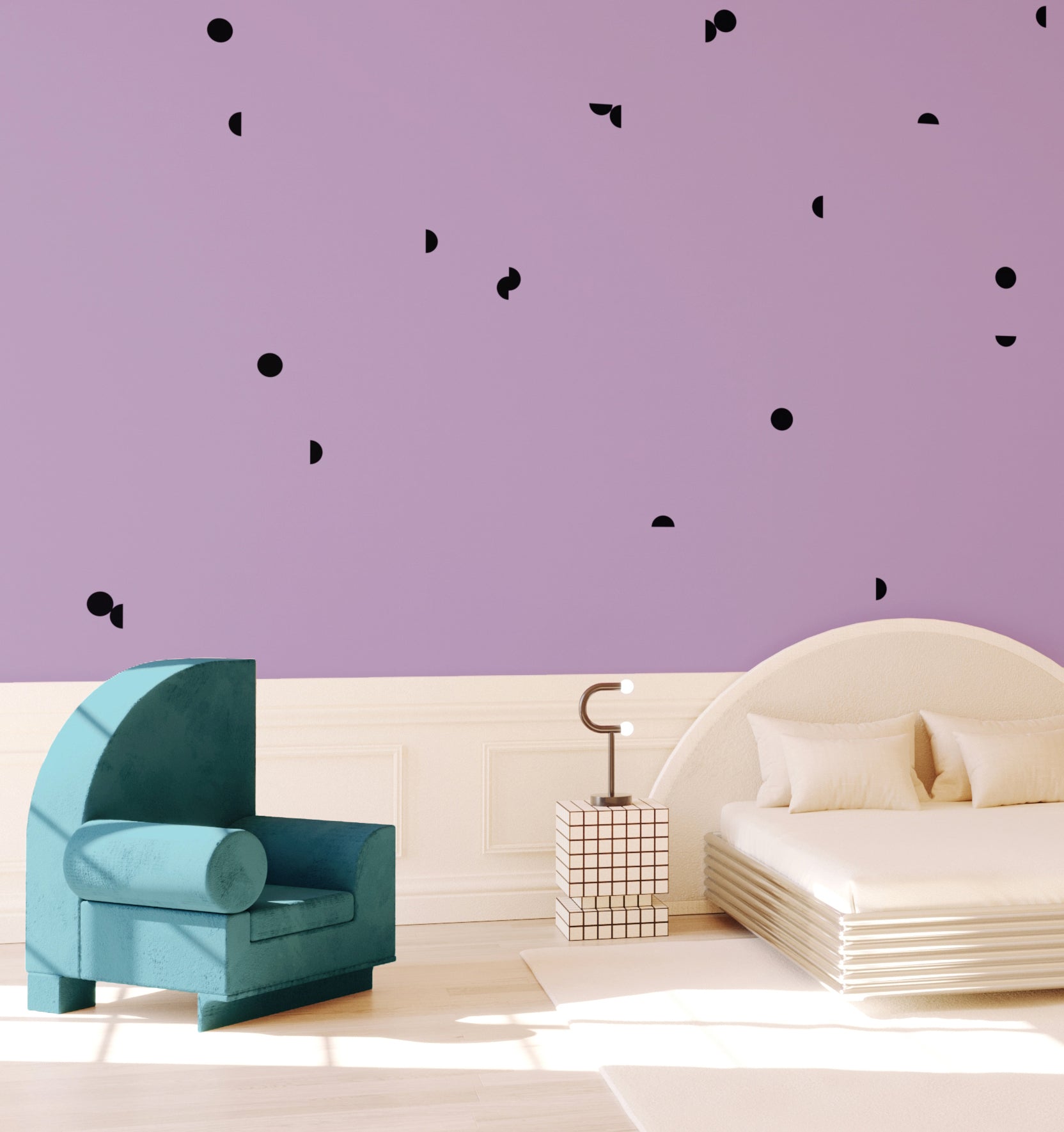Mezzaluna© Wallpaper in Purple Rain + Black