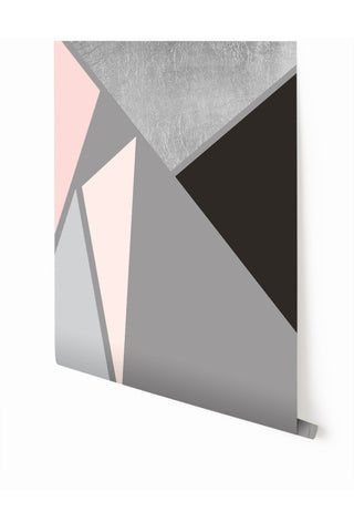 Prism© Wallpaper in Silver on Grey