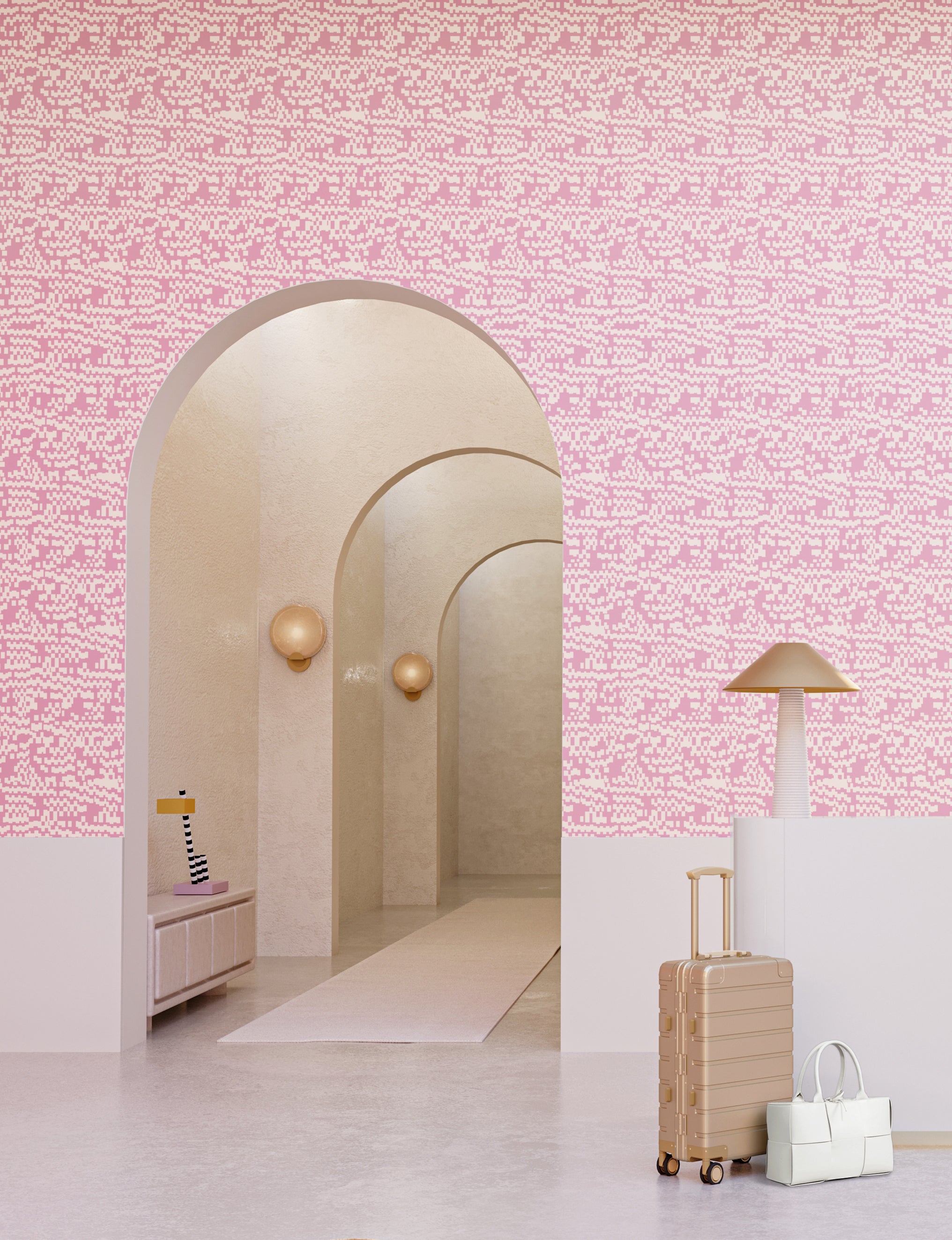 Pixel© Wallpaper in Care Bear + Cremé