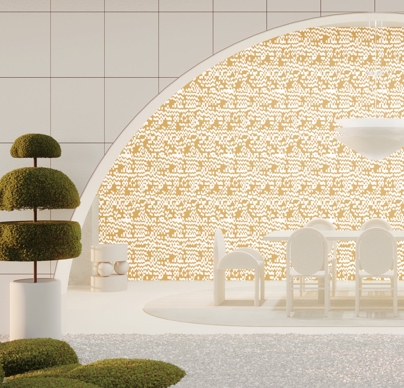 Pixel© Wallpaper in Golden Girl + Cremé