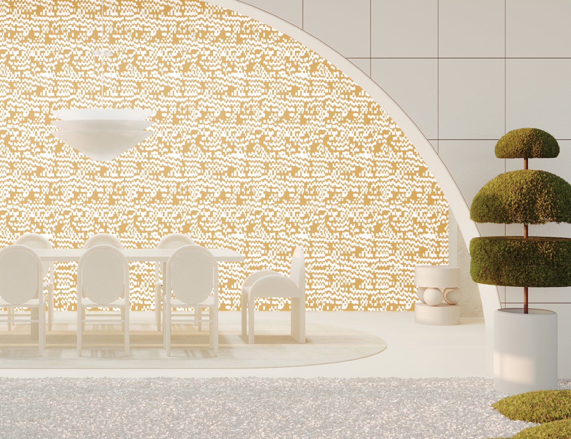 Pixel© Wallpaper in Golden Girl + Cremé