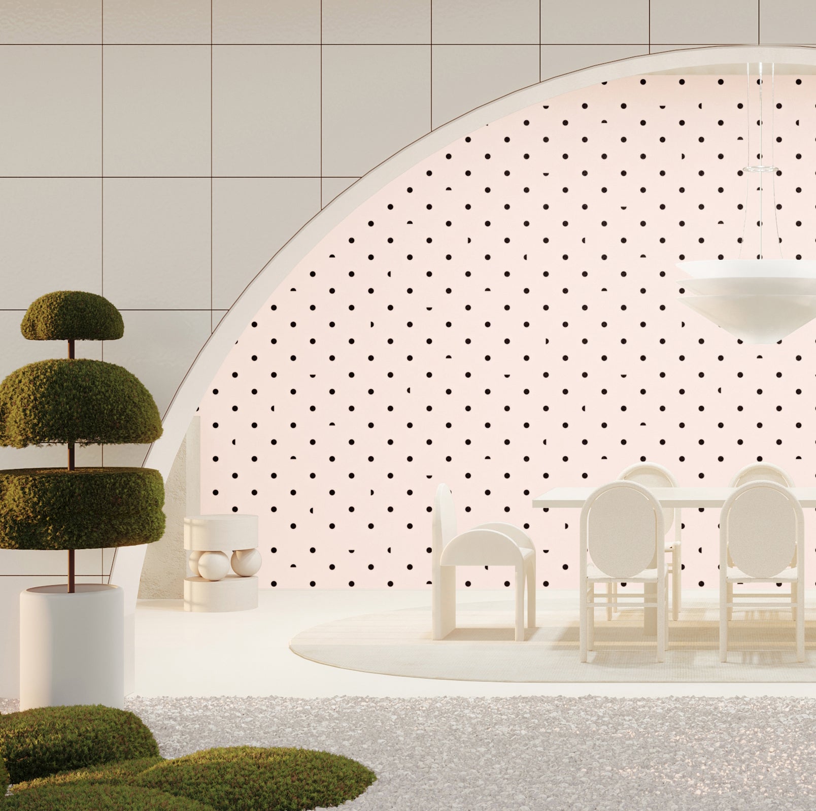 Pretty Woman© Wallpaper in Flamingo + Black