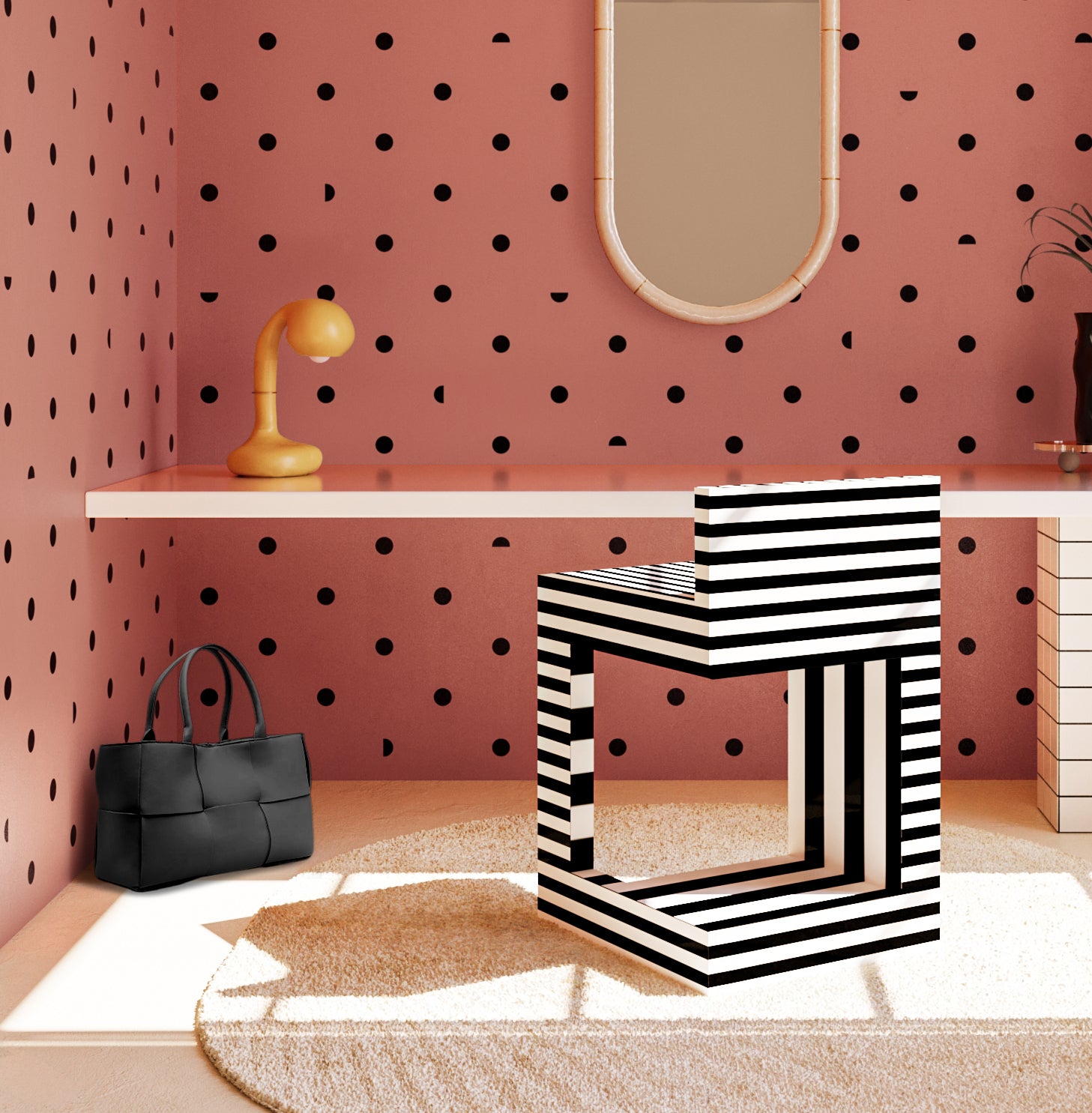 Pretty Woman© Wallpaper in Strawberry Kiss + Black