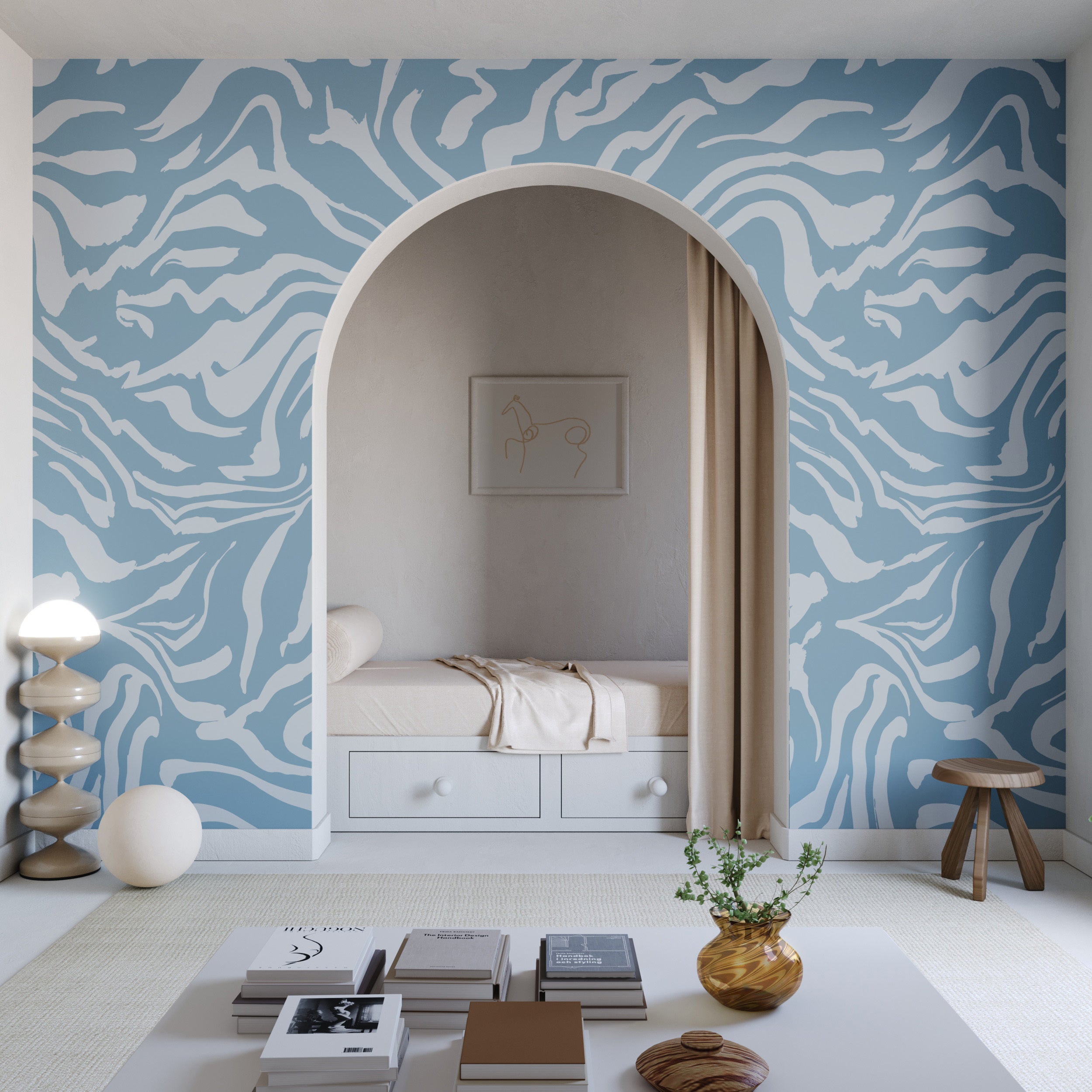 Primal© Mural Wallpaper in Cornflower