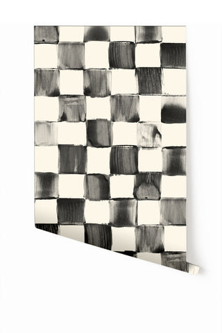 Quadrata© Mural Wallpaper in Black + Cremé