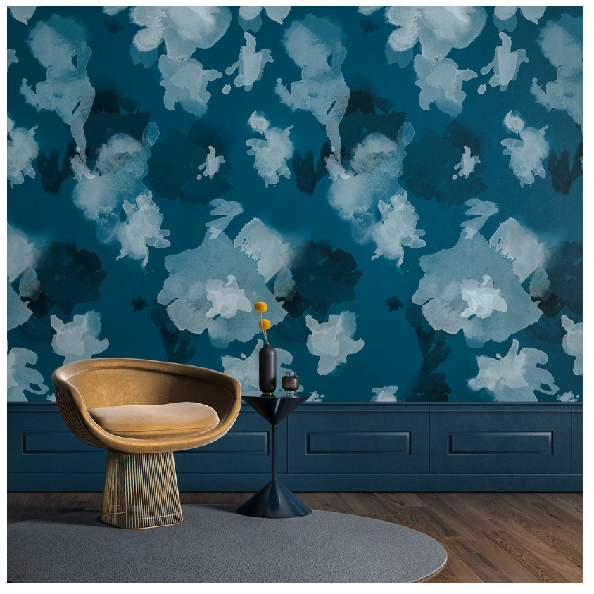 In the Flowers© Wallpaper in Blue