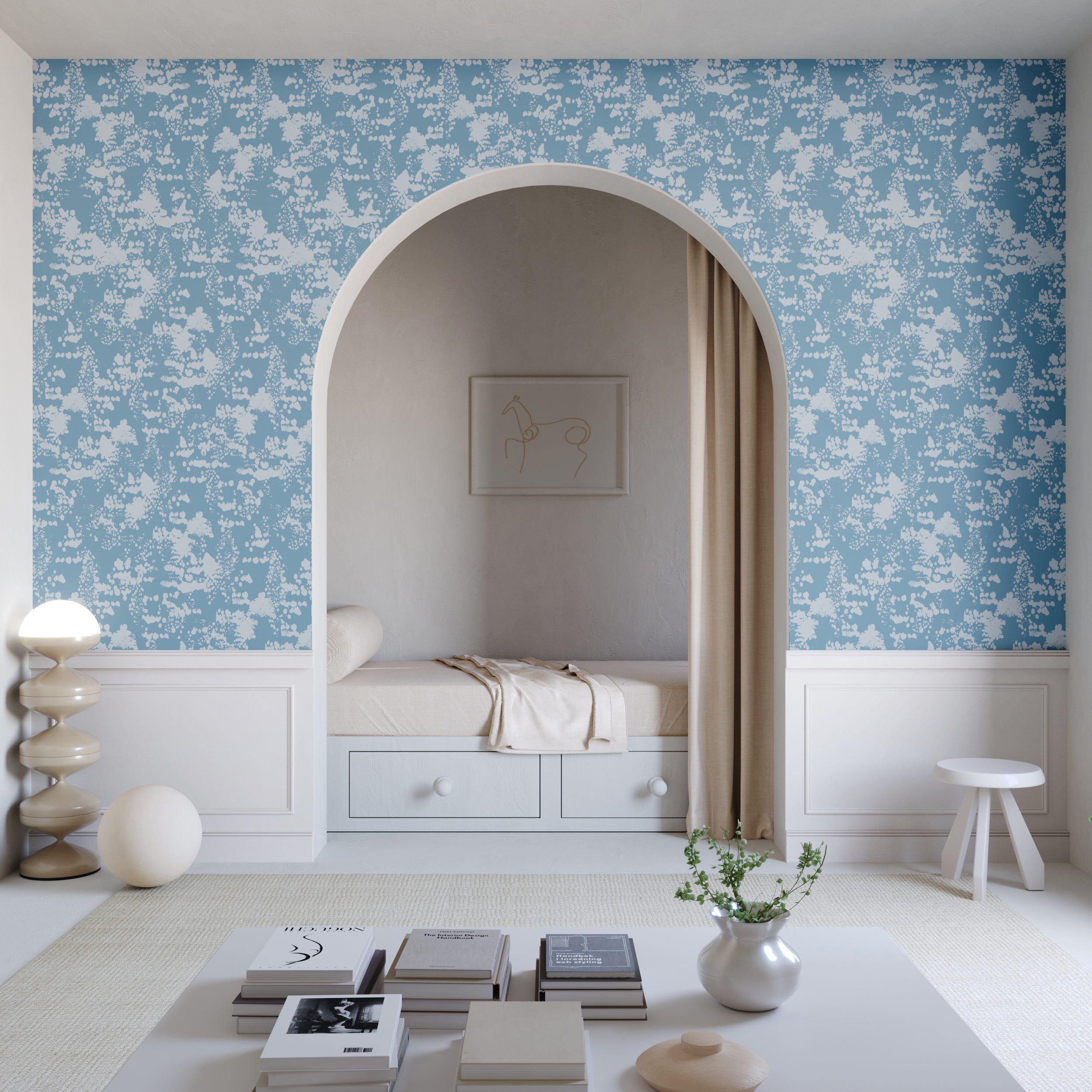 Snakeskin© Wallpaper in Cornflower