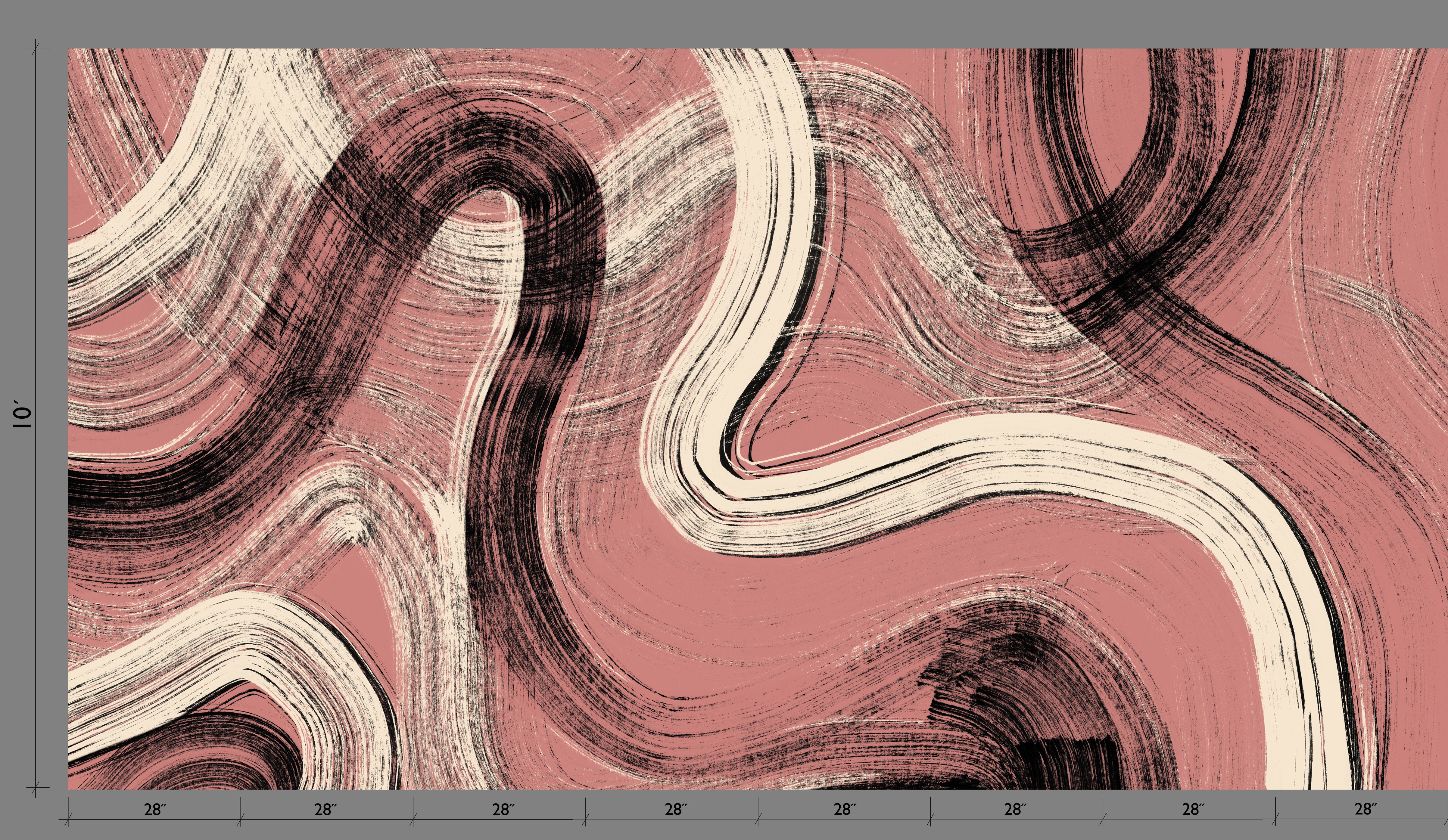 Sediment #1© Mural Wallpaper in Coral Rose