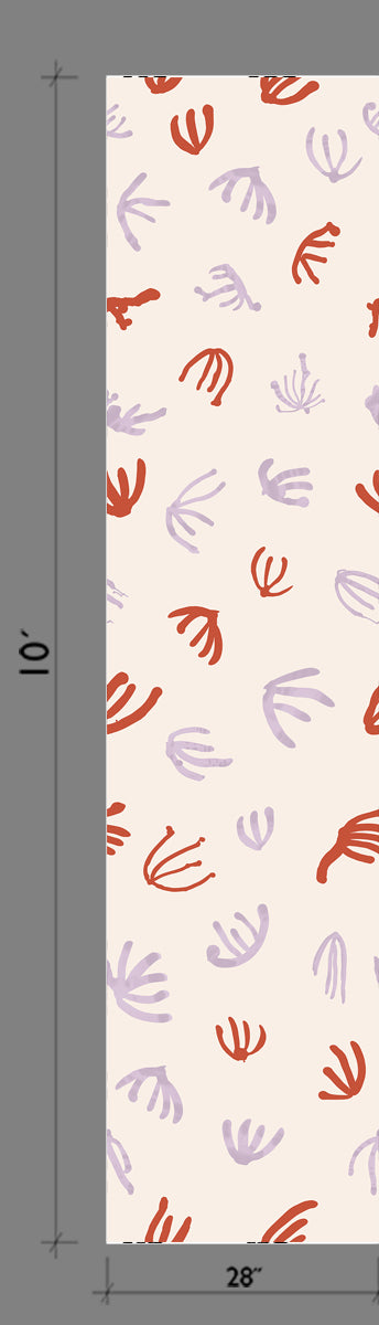 Coral© Wallpaper in Lilac + Red
