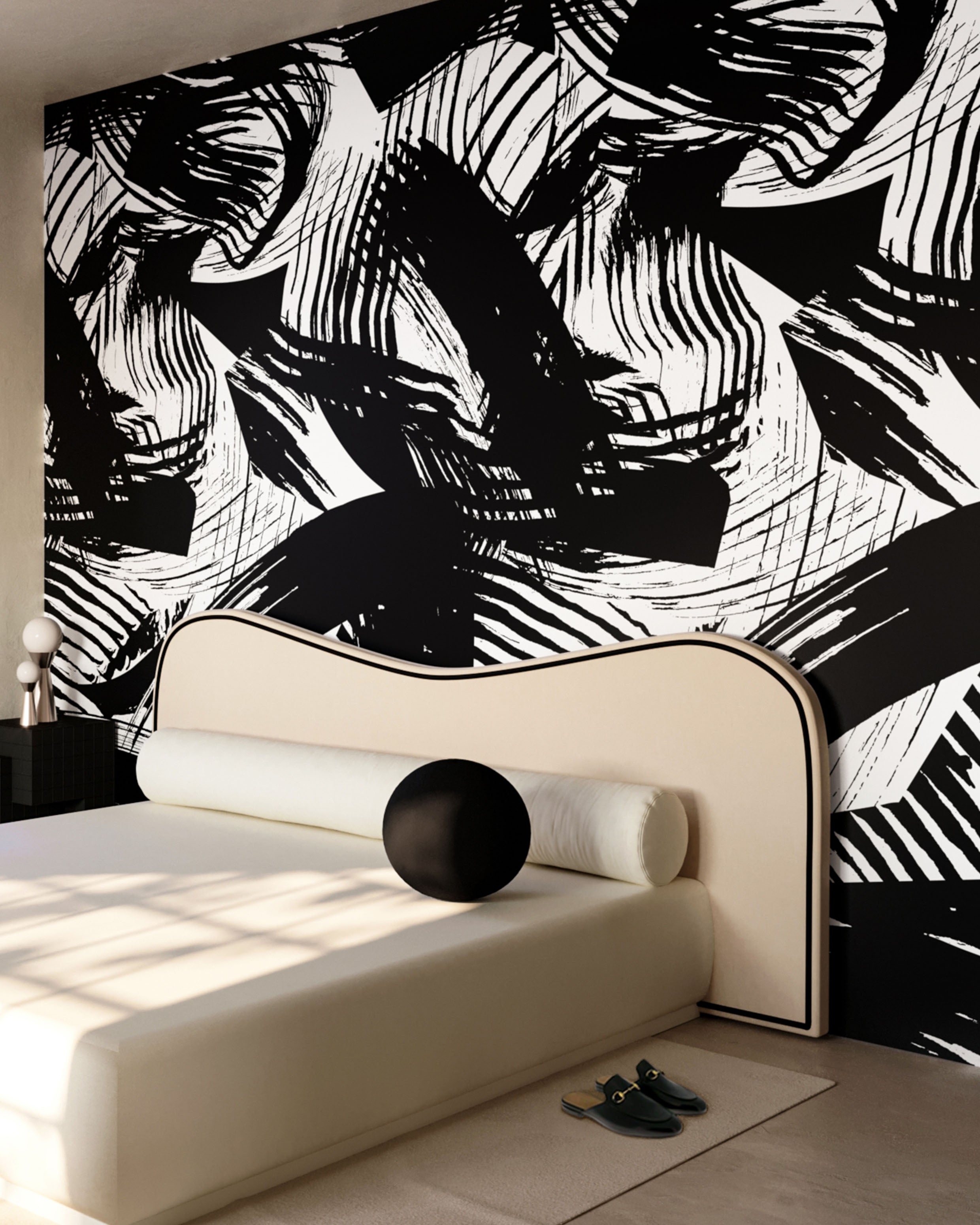 Mixed Tape© Mural Wallpaper in Black + White