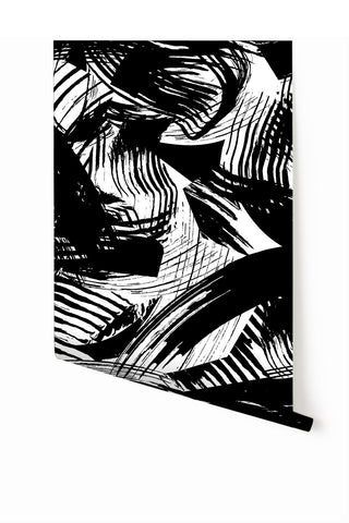 Mixed Tape© Mural Wallpaper in Black + White