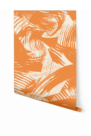 Mixed Tape© Mural Wallpaper in Orange
