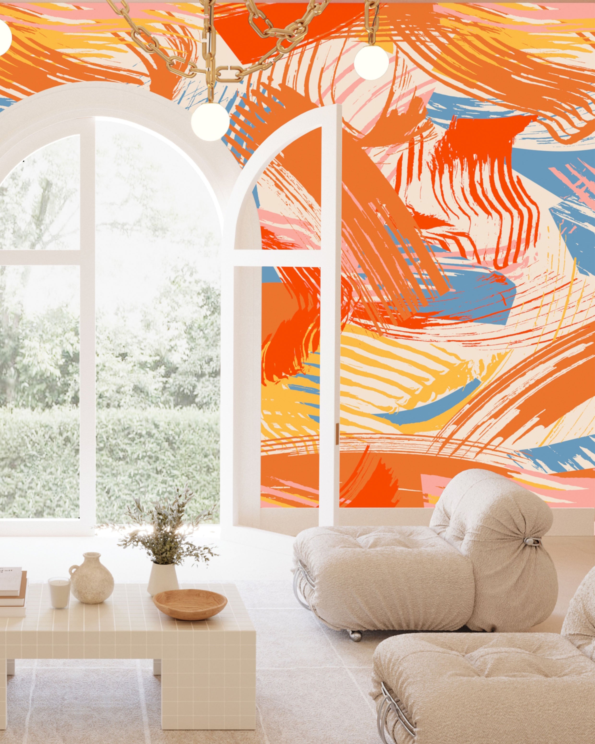 Mixed Tape© Mural Wallpaper in Sorbet