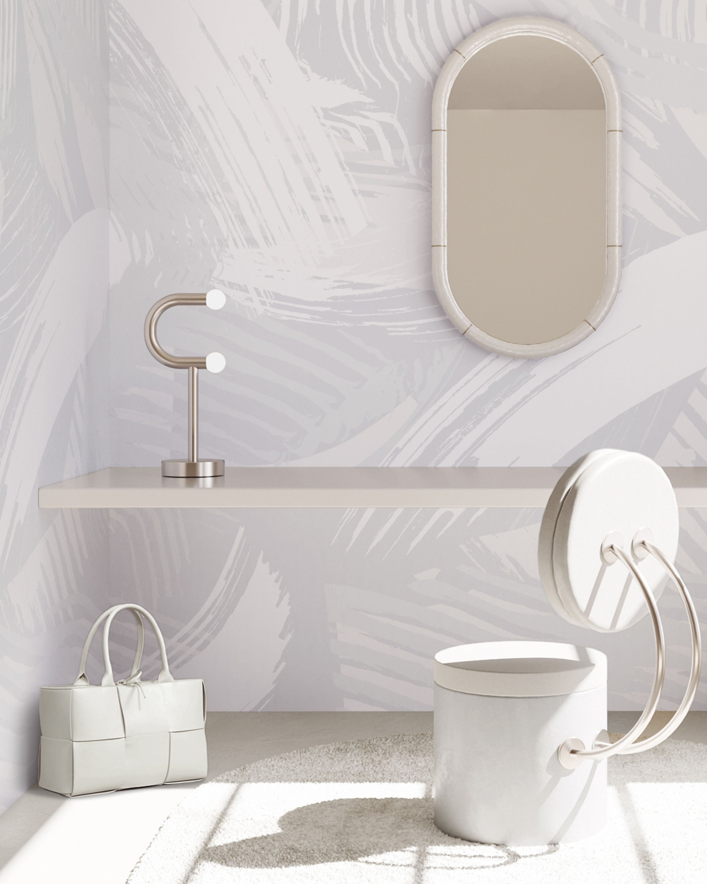 Mixed Tape© Mural Wallpaper in Warm Grey