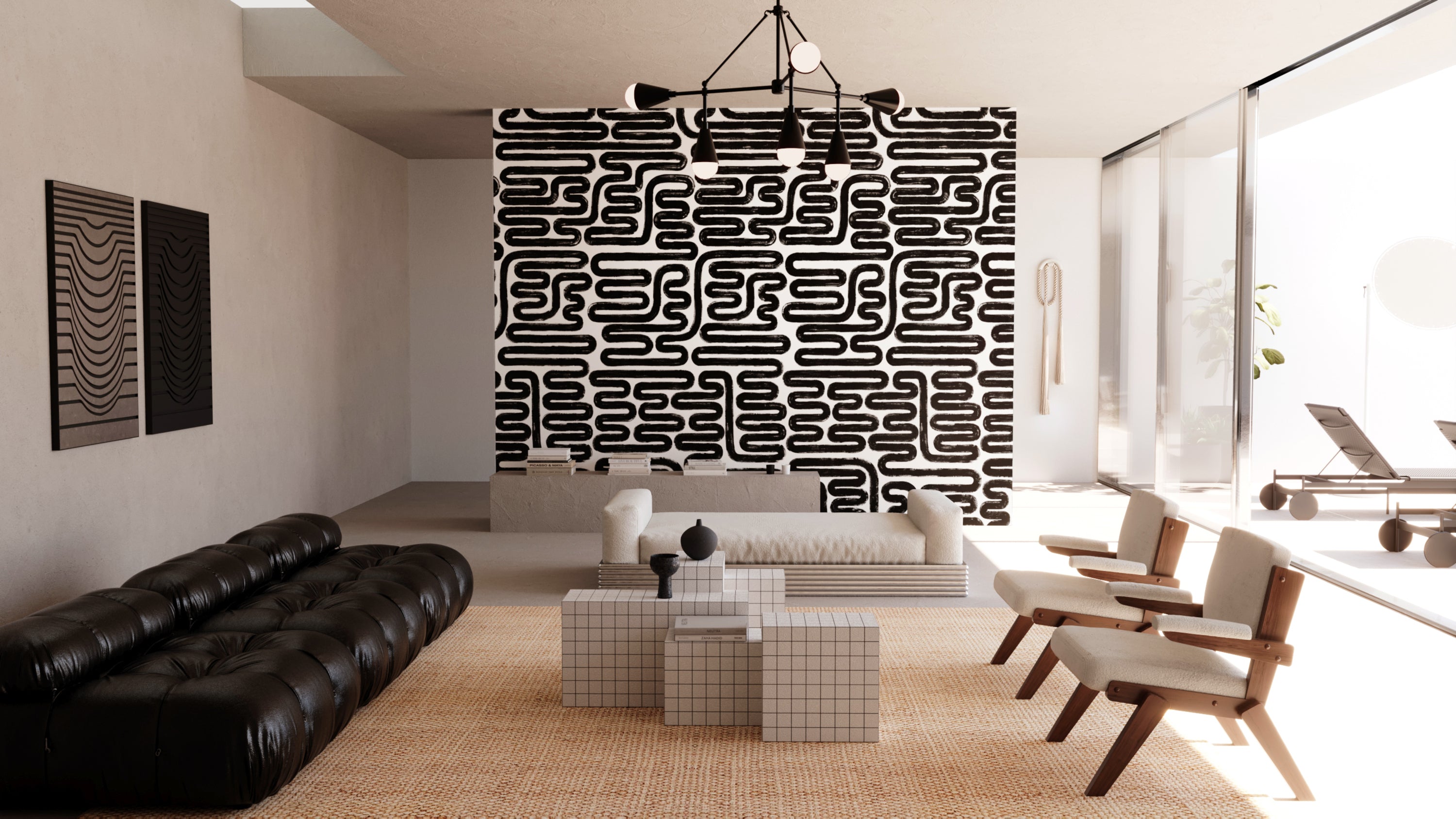 Pac-Man© Wallpaper in Black + White