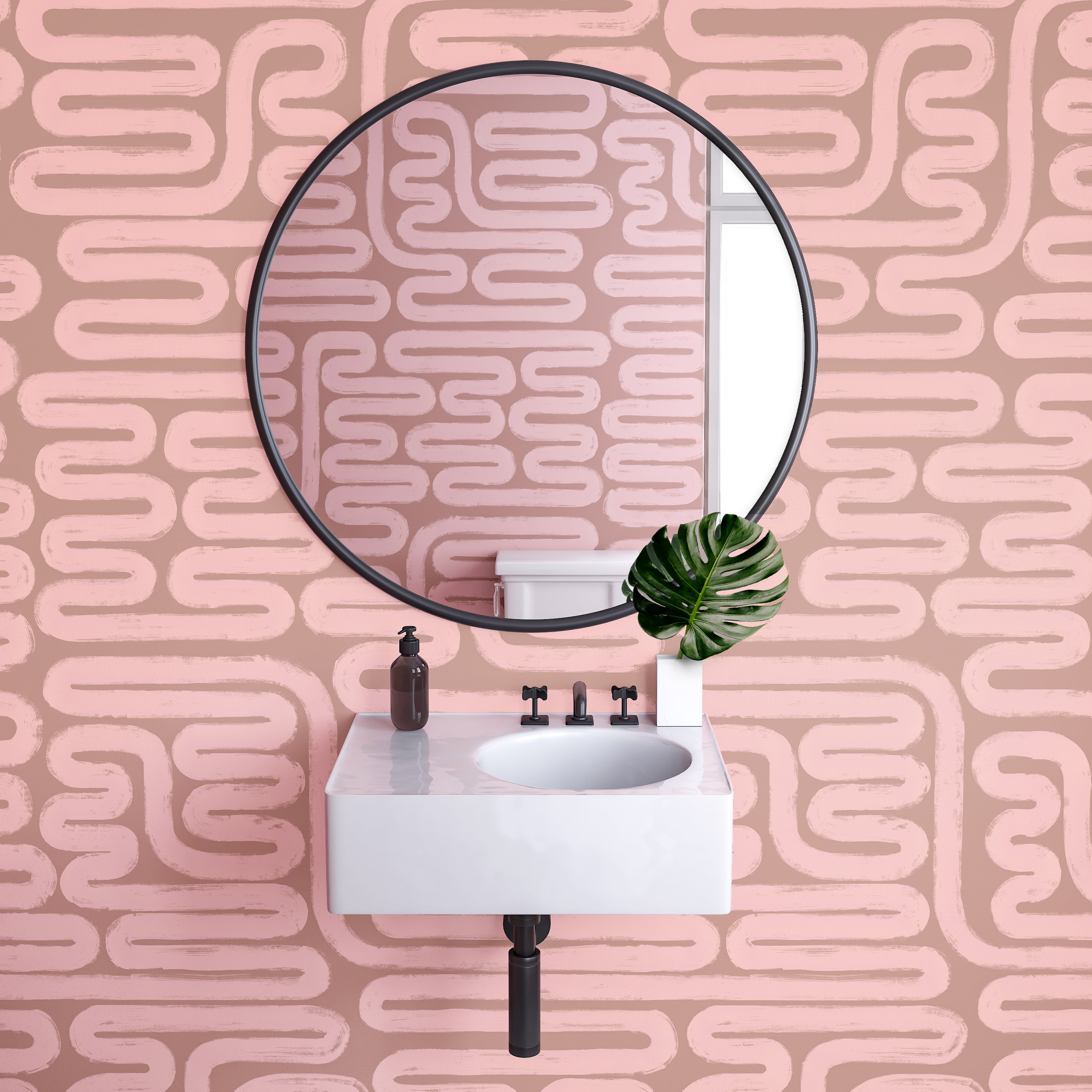 Pac-Man© Wallpaper in Cactus Blossom