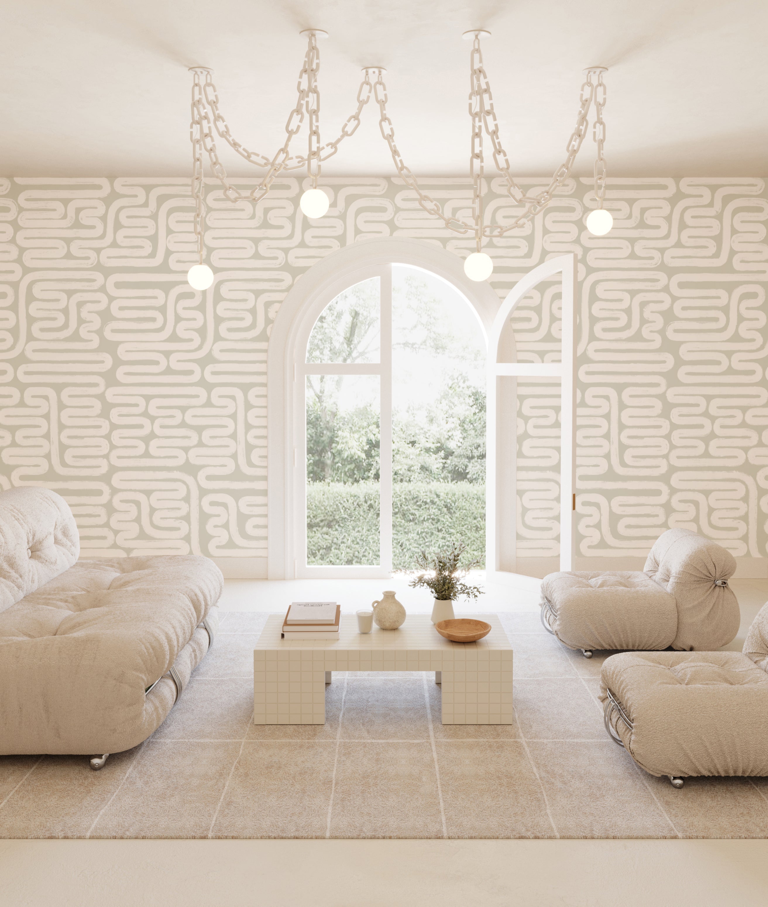 Modern Interior Design With Wallpaper Drop It