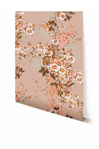Prairie Fleur© Wallpaper in Rosy Cremé